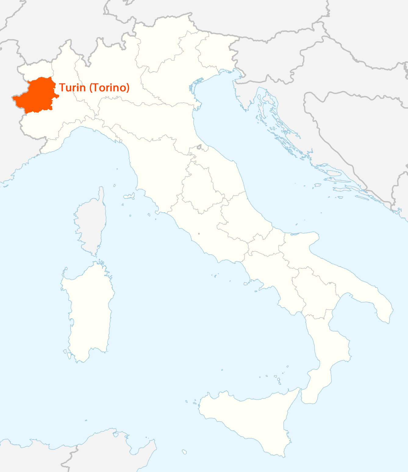 Location of Turin (torino) •