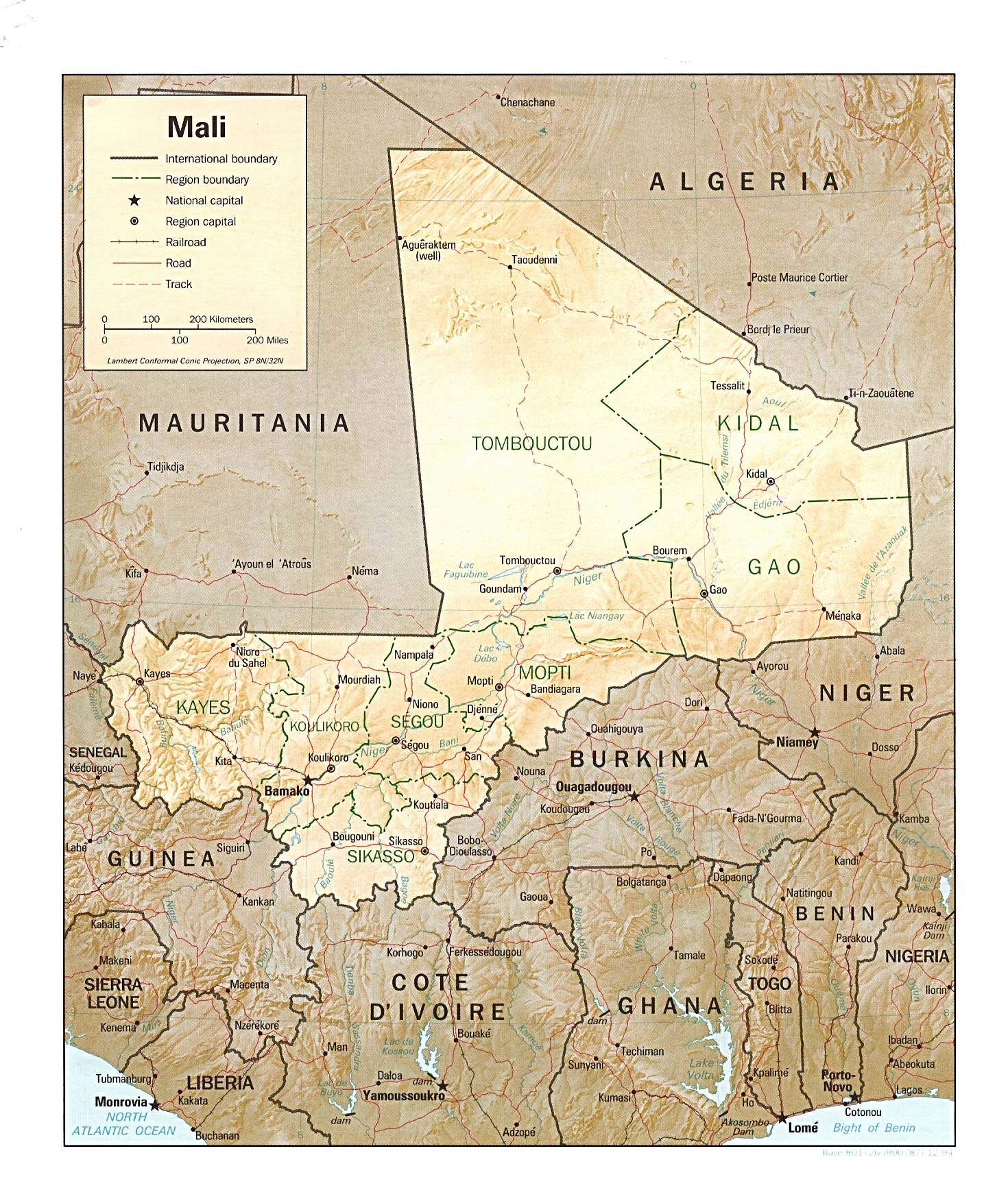 Kaart Malia Mali Map •