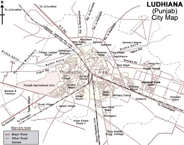 Map of Ludhiana •