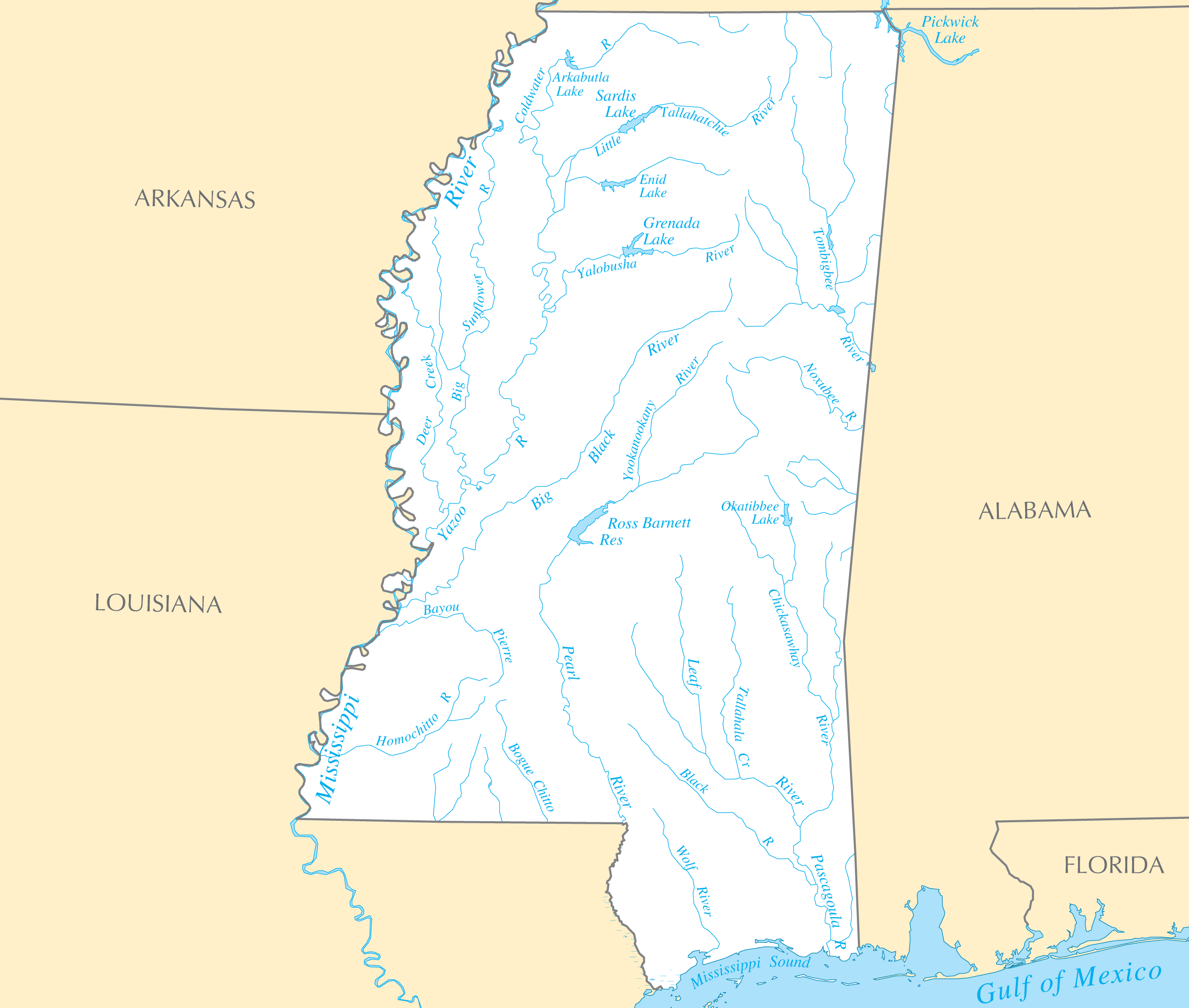 Mississippi Rivers And Lakes •