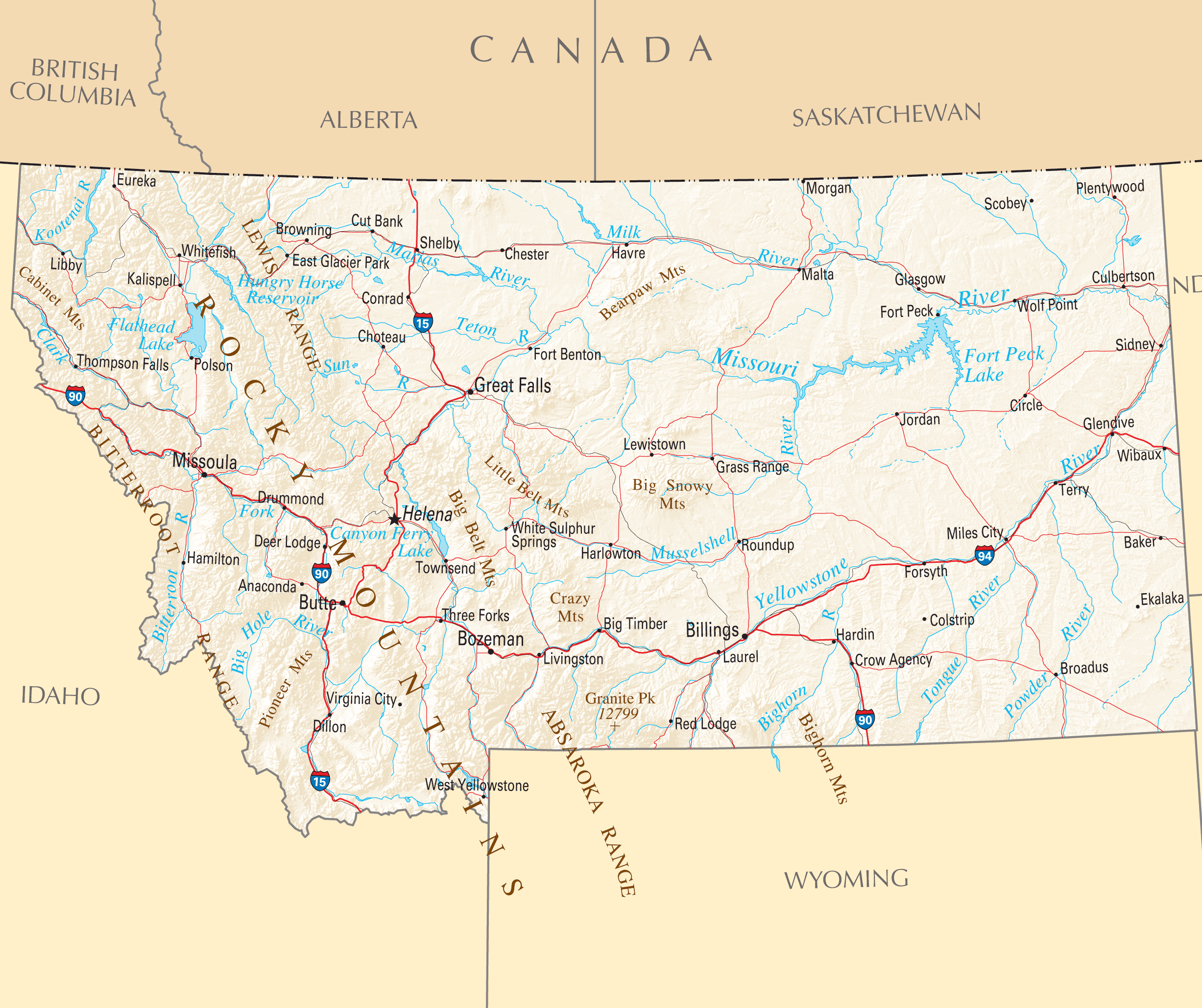 Montana Reference Map •