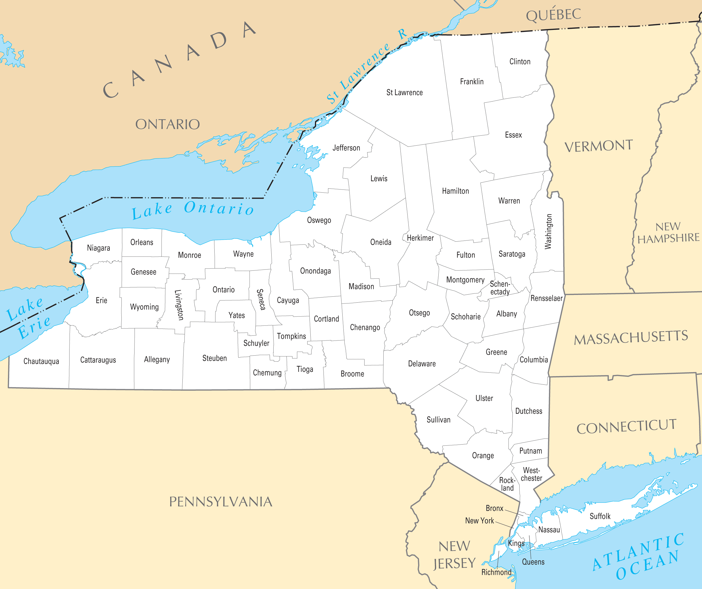 Counties The State of New York
