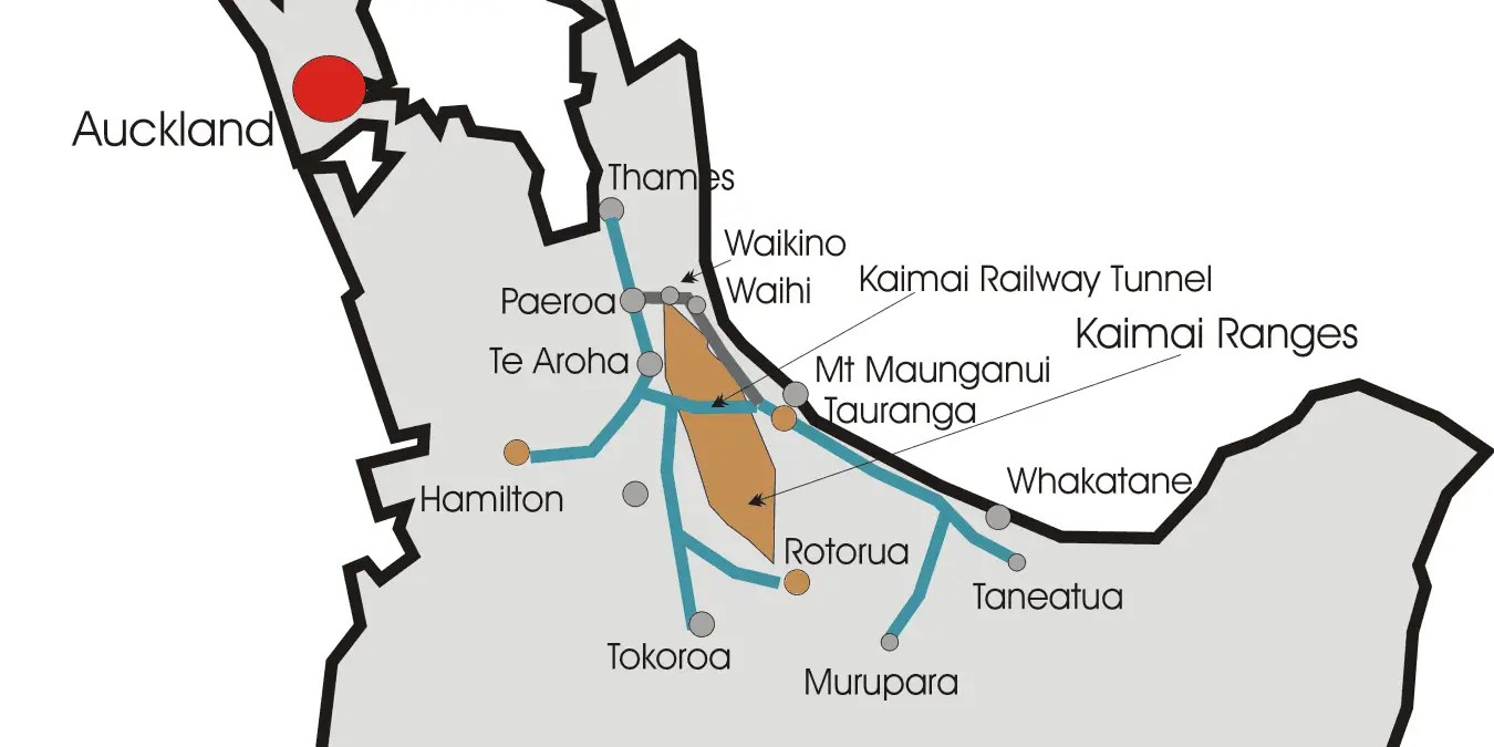 East Coast Map North Island Nz Northisland Nz East Coast Main Trunk Detail &bull;