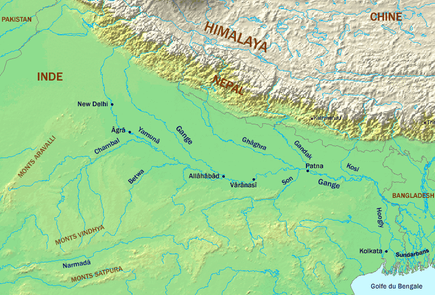 Ganga River And Its Tributaries Map River Ganges And Tributaries •
