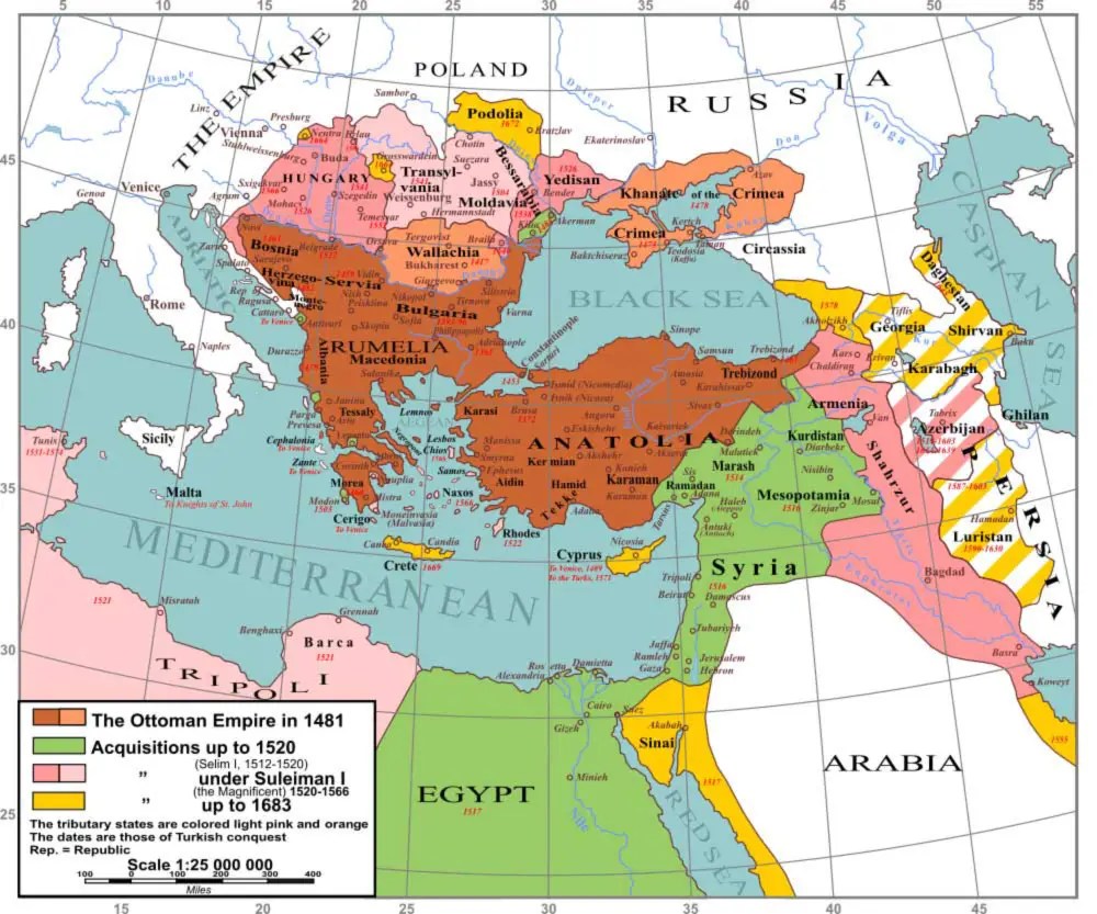 The Ottoman Empire In 1481 •