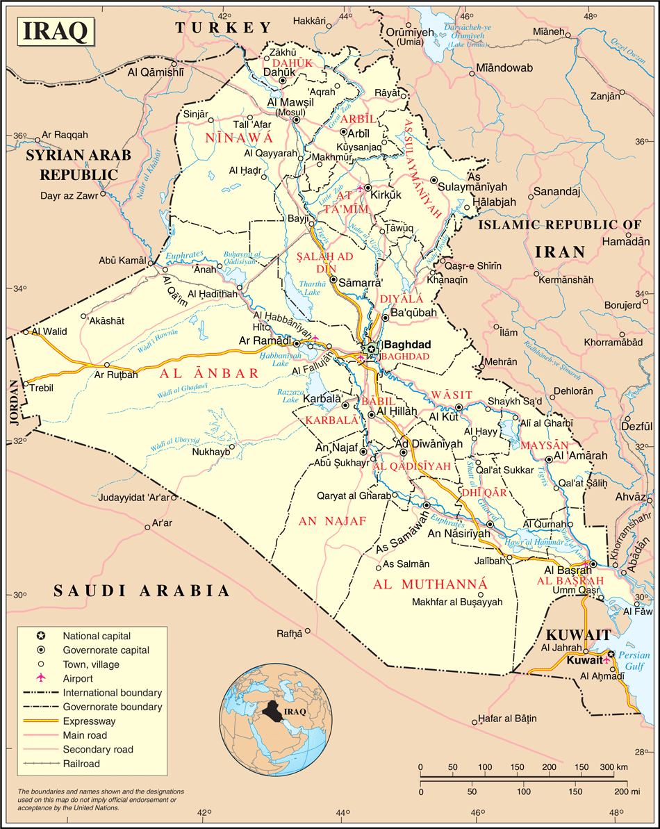Kaart Noord Irak Un Iraq •