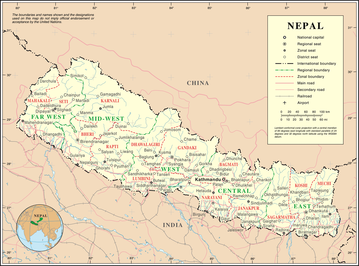 Nepal Road Distance Map Logistics Cluster Website