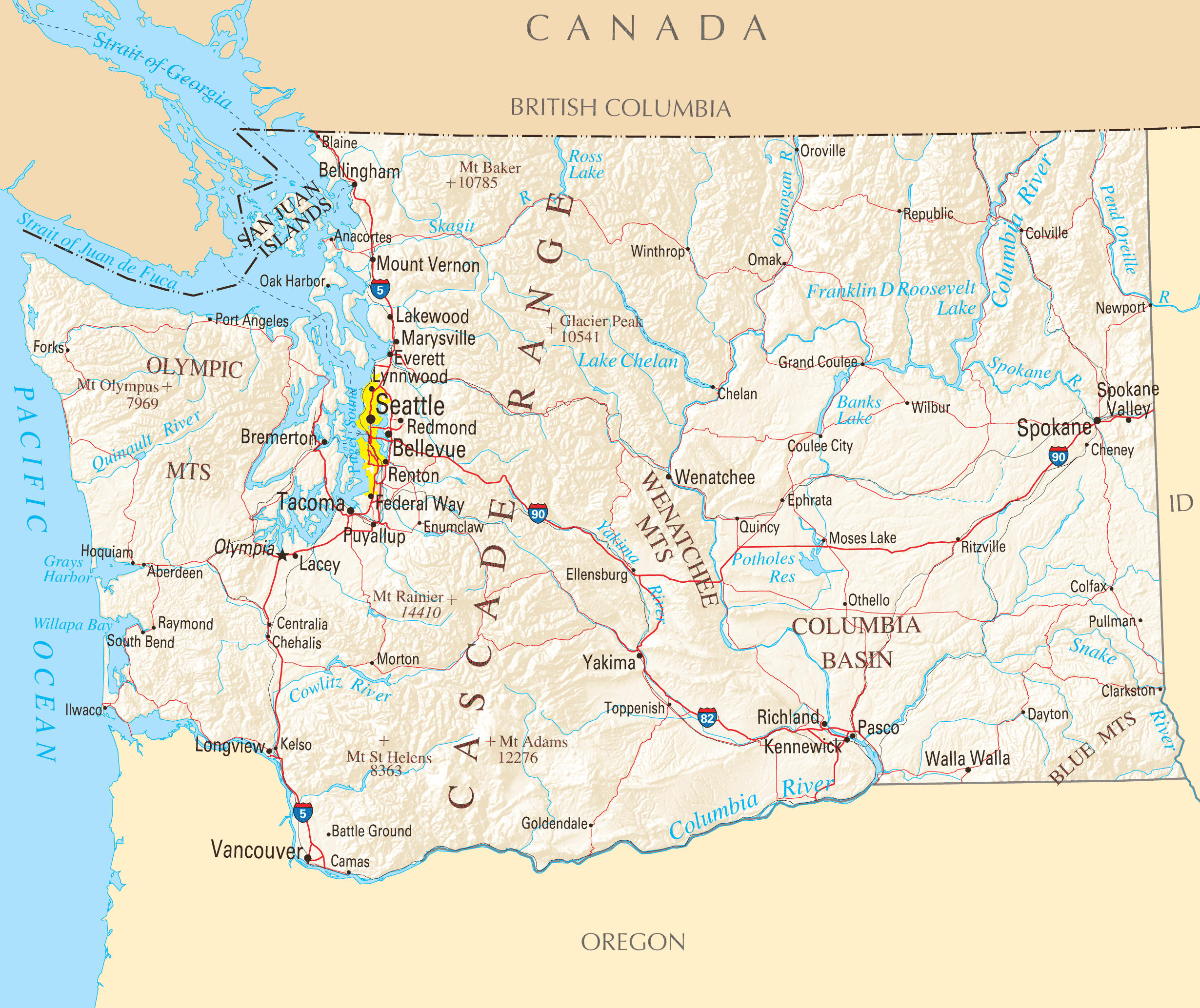 Washington Reference Map •