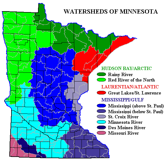 Watersheds of Minnesota •