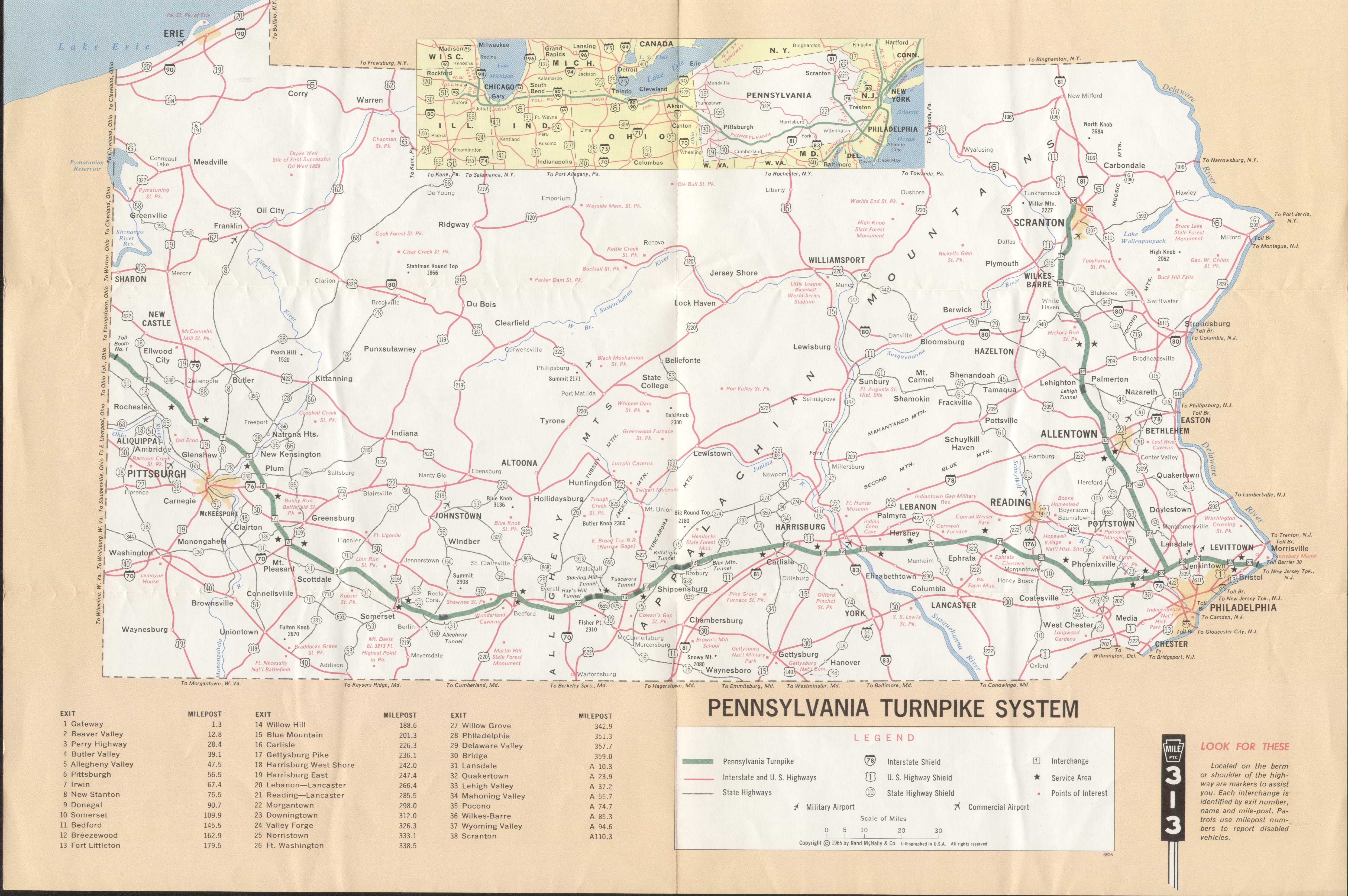 1960's Pennsylvania State Road Maps