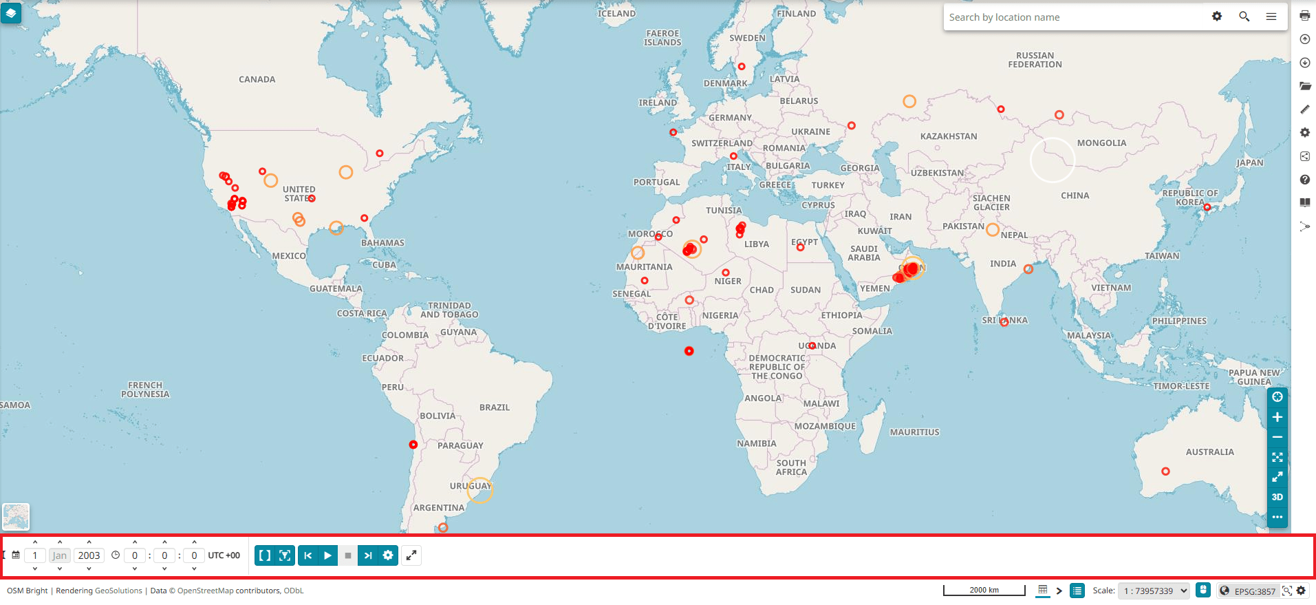 World Map With Timeline Timeline - Mapstore