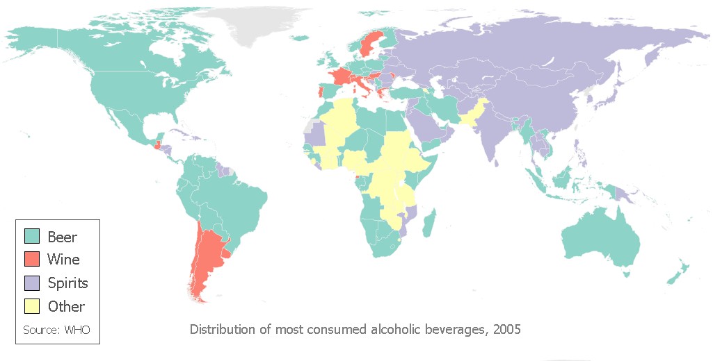 What’s your Tipple ? Most Consumed Alcoholic Drink by Countrymaptd