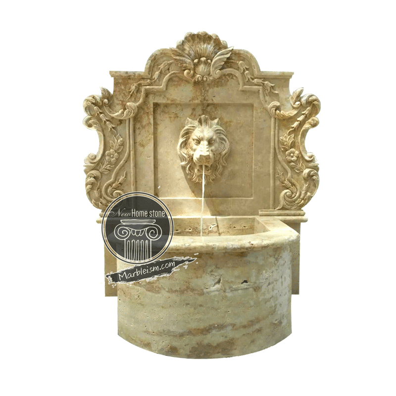 Wall fountainLion head fountainNatural stone fountainsMarble wall