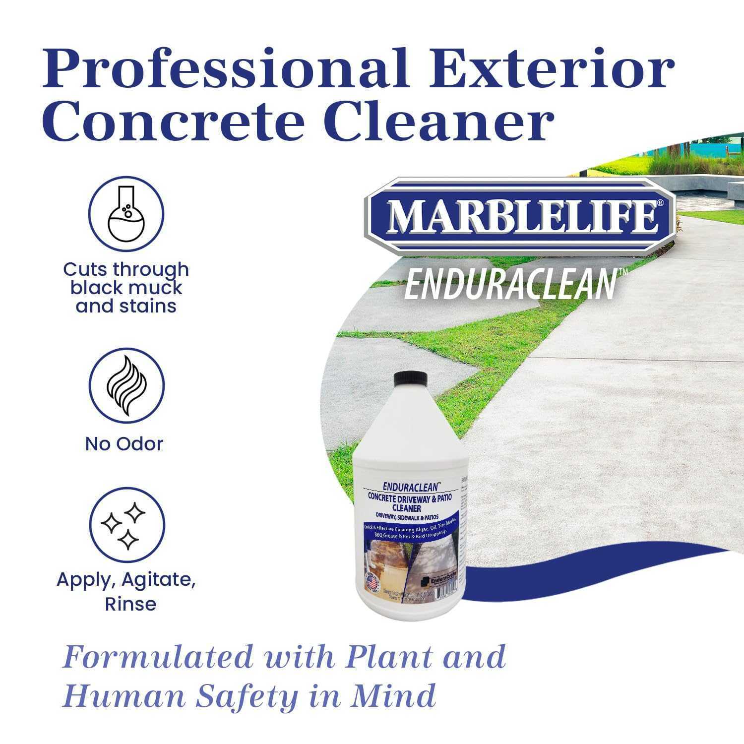Concrete Cleaner for Driveways, Sidewalks, and Patios MARBLELIFE