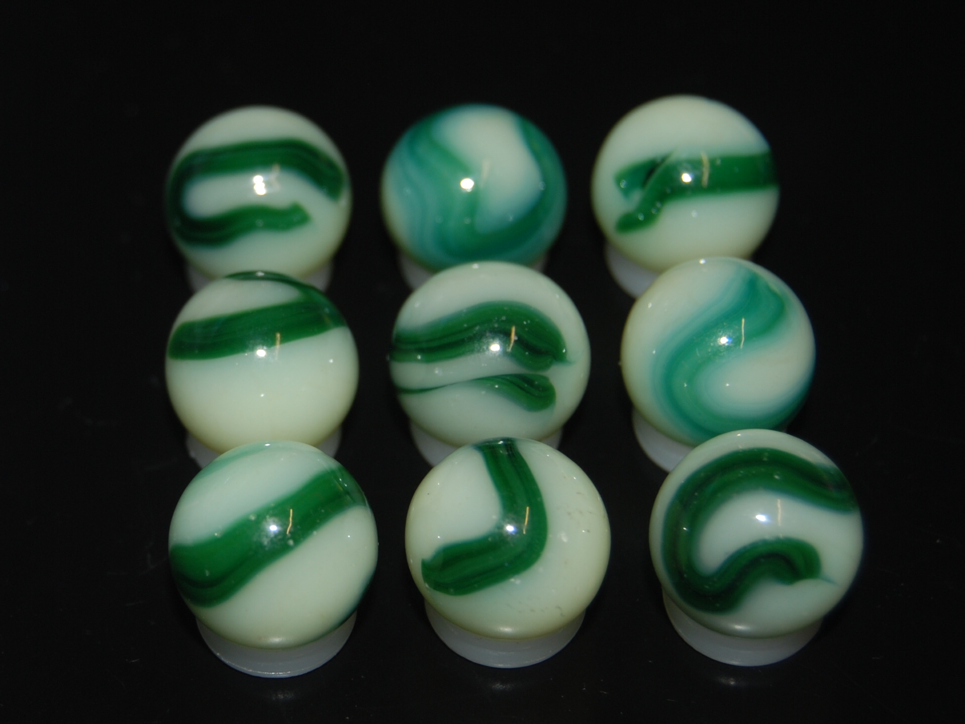 9 Beautiful Jabo/Vitro Classic Marbles Made In Reno, Ohio