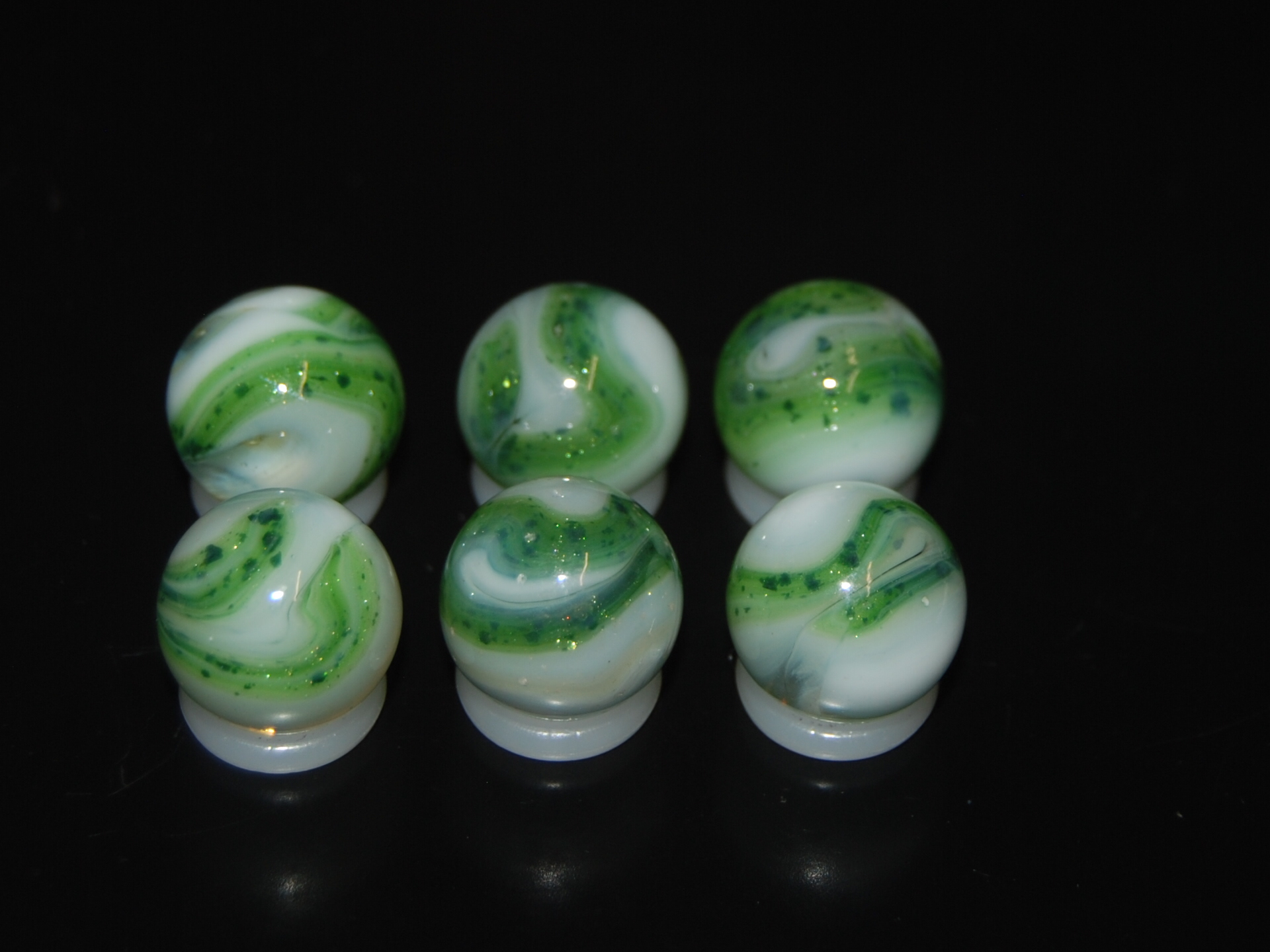 9 Beautiful Jabo/Vitro Swirl Marbles Made In Reno, Ohio