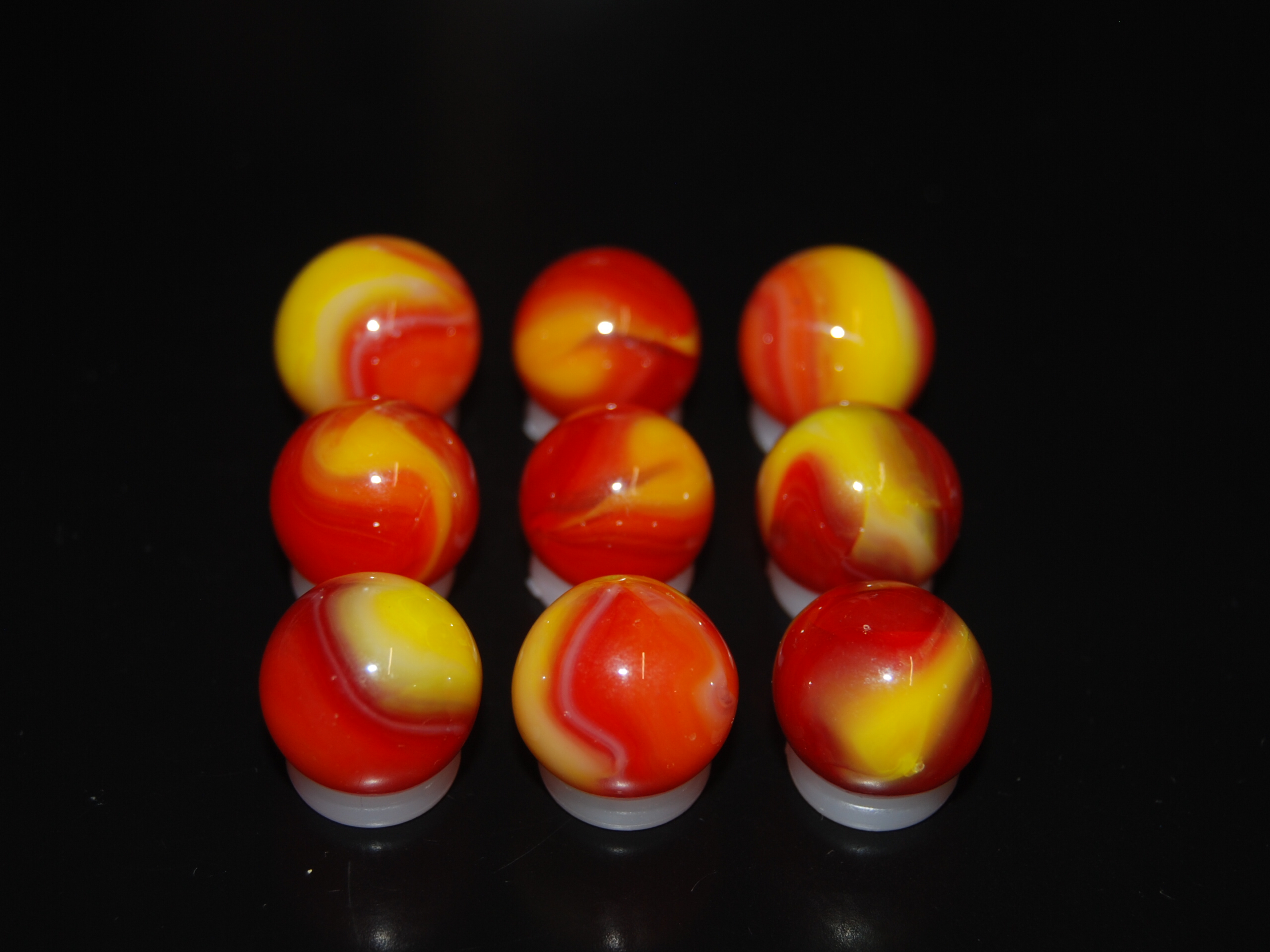 9 Beautiful Jabo Swirl Marbles Made In Reno, Ohio