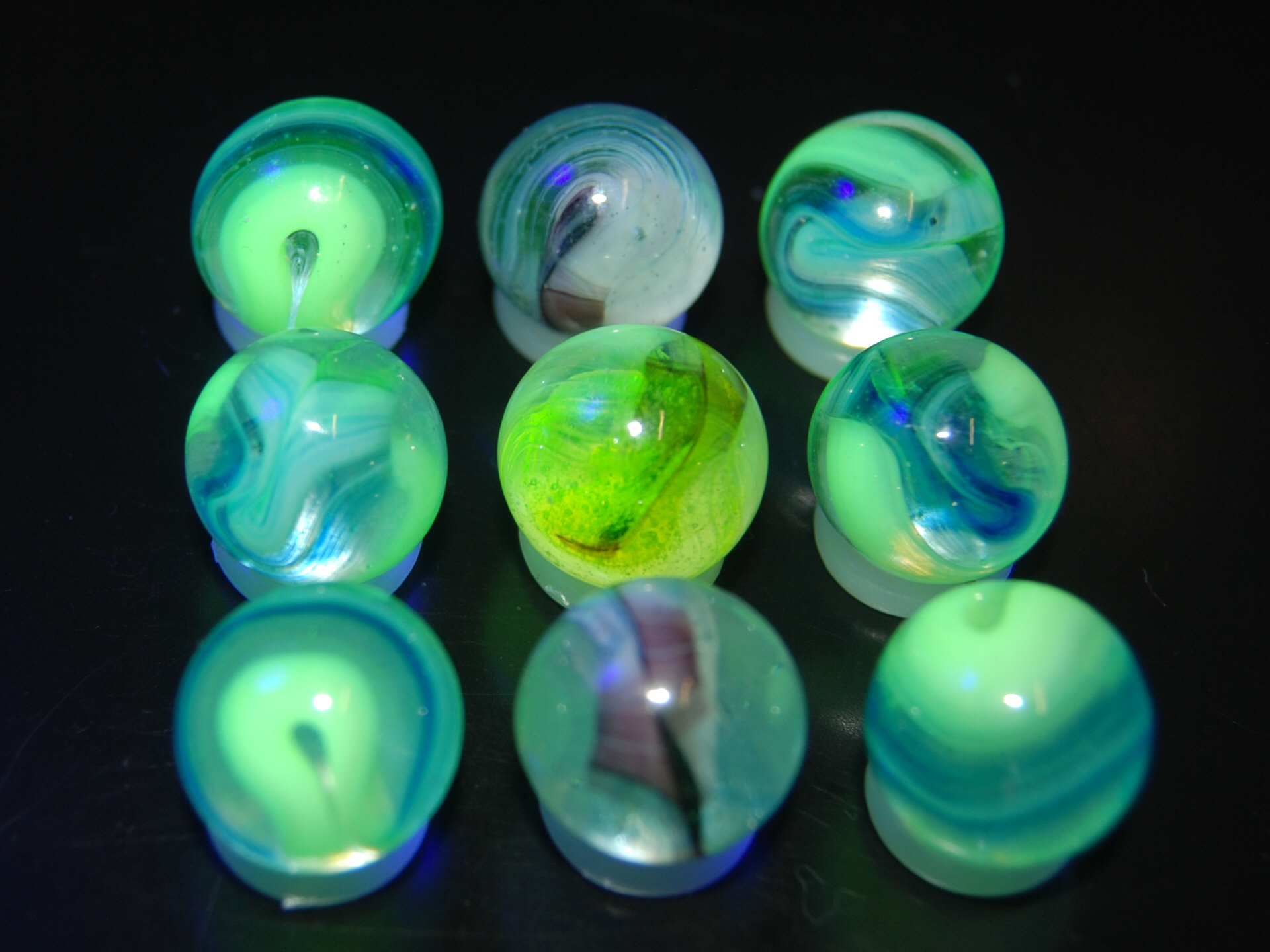 9 HTF Jabo/Heisey Marble Run Classic Marbles Collector Set