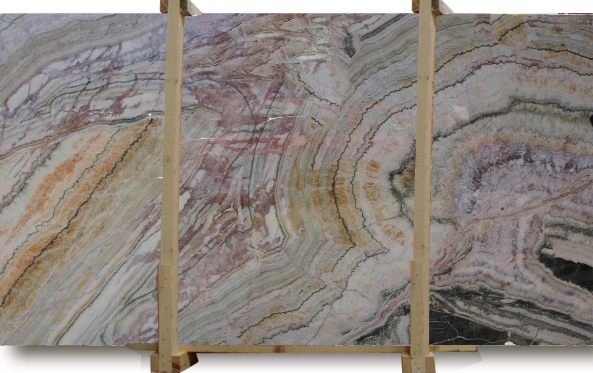 Rainbow Bookmatched Onyx Slabs