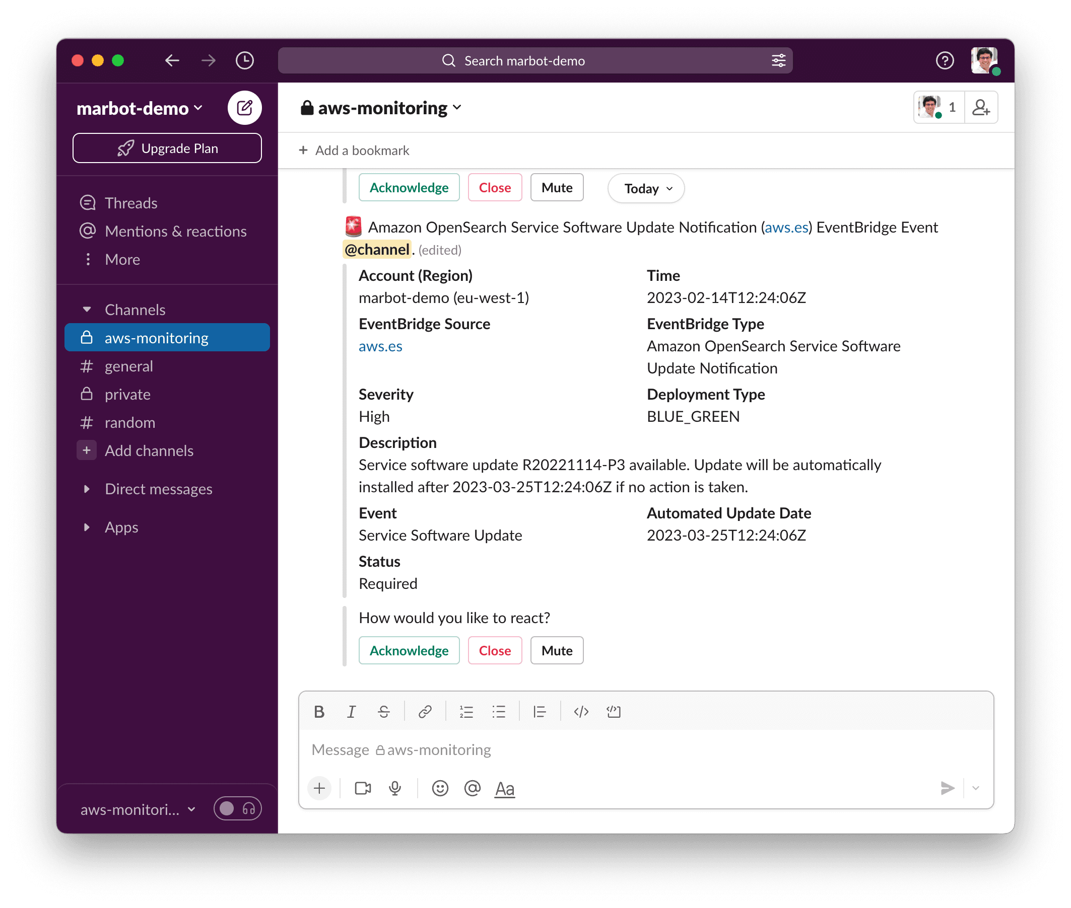 Monitoring Amazon OpenSearch marbot
