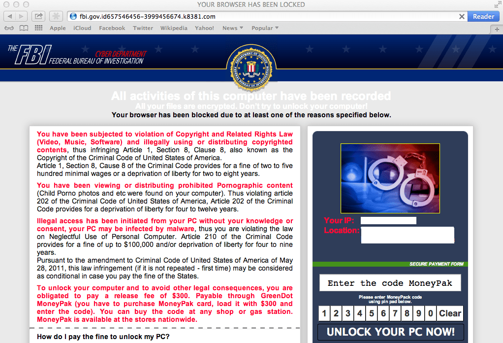 FBI "Ransomware" Phishing Scam Affects Mac Users How To