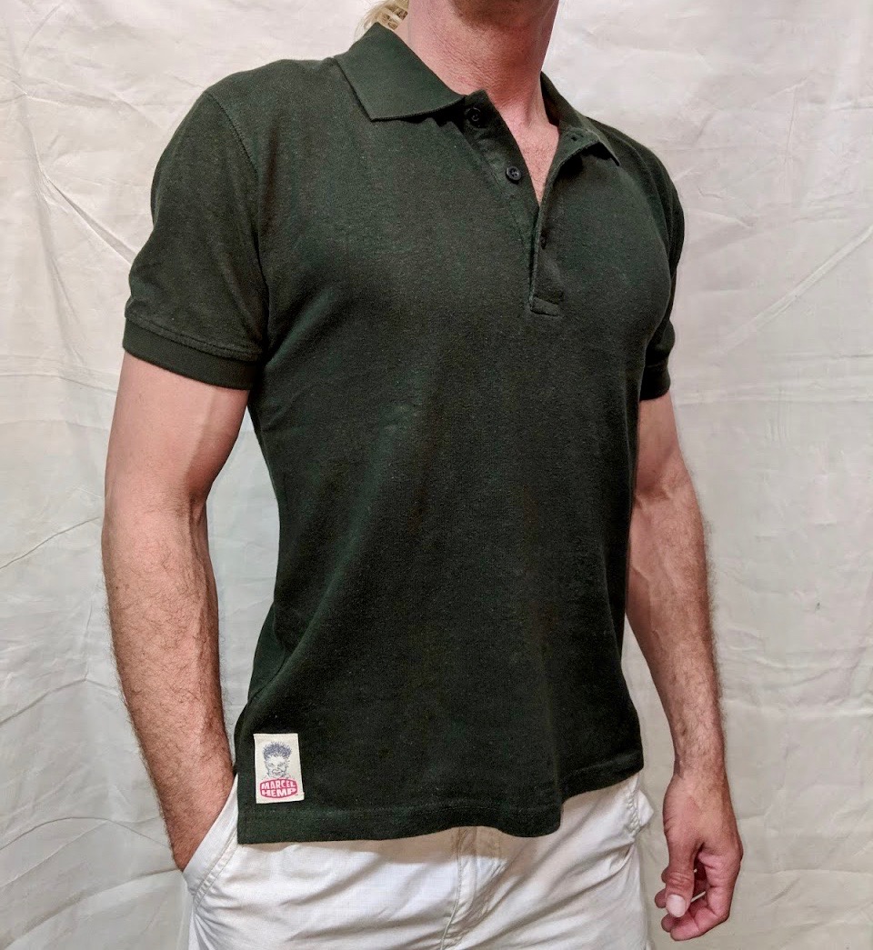 Mens Hemp Short Sleeve Polo Hemp Clothing Marcel Hemp Santa