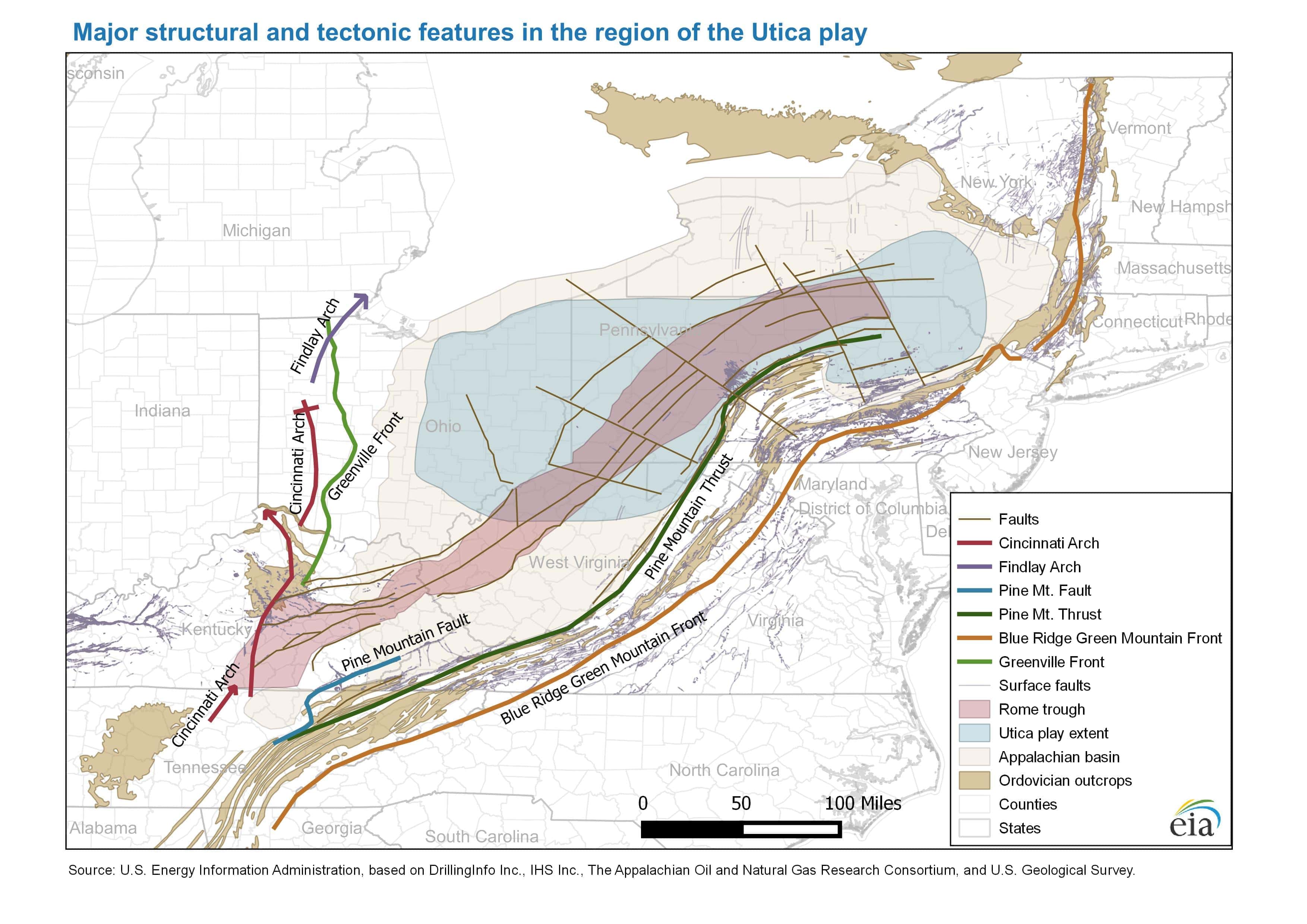 Updated Maps for the Utica Shale Play from EIA Marcellus Drilling