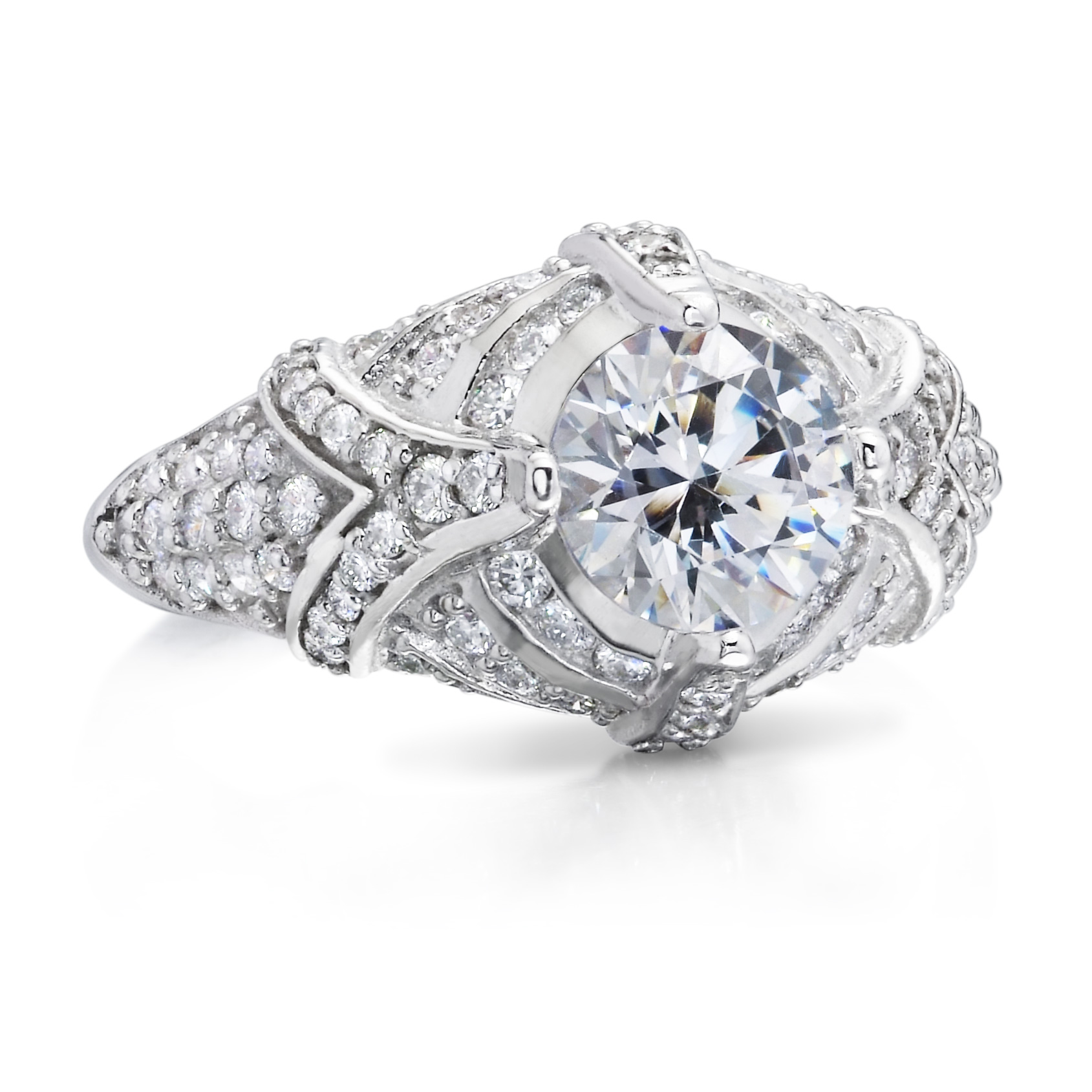 Antique Reproduction Solitaire Diamond Ring Marchi Jewelry