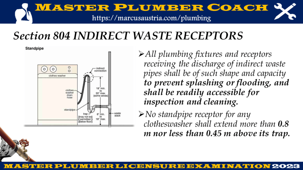 Chapter 8 Indirect Waste Piping MASTER PLUMBER COACH
