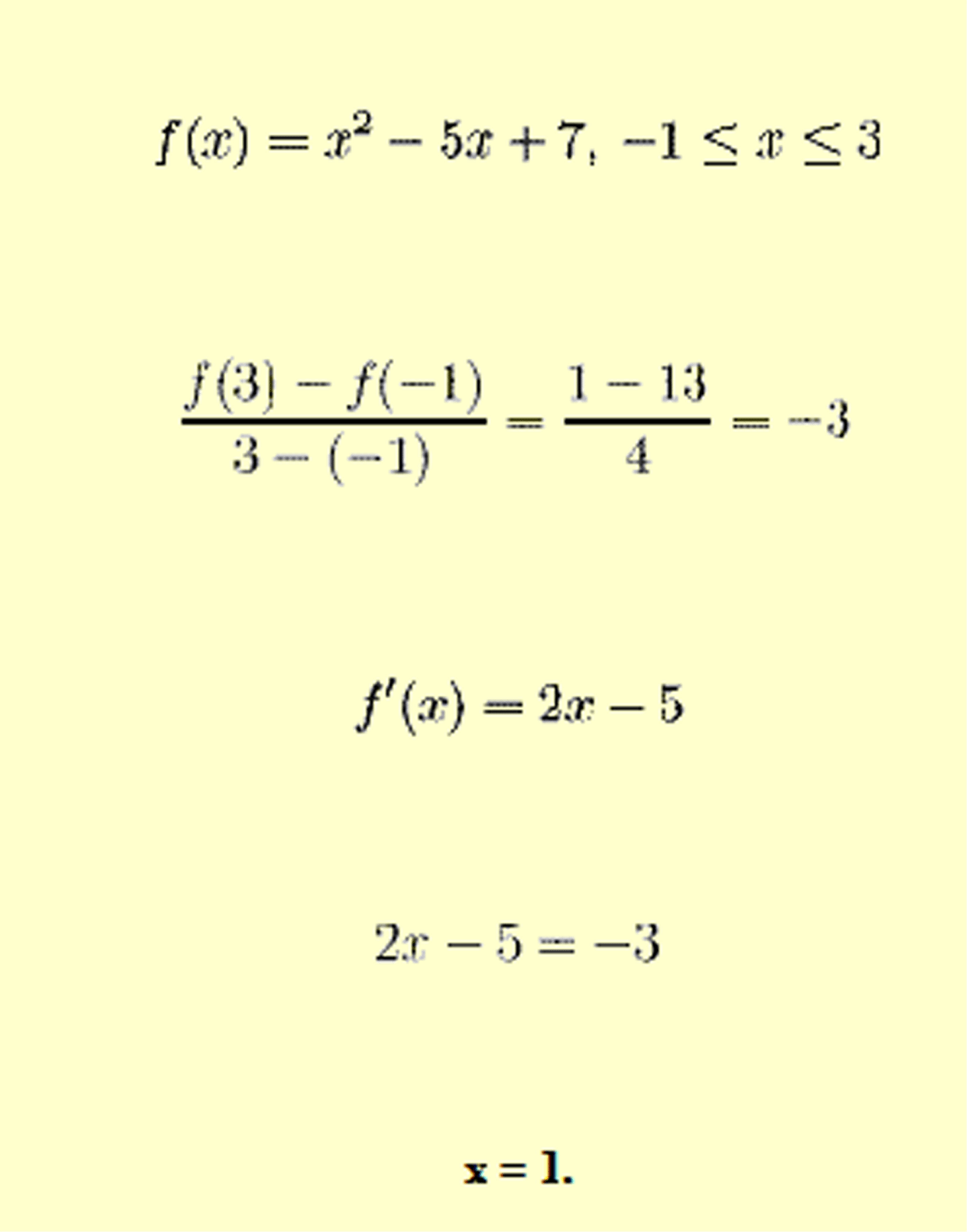 Maret School BC Calculus / The Mean Value Theorem and its geometric