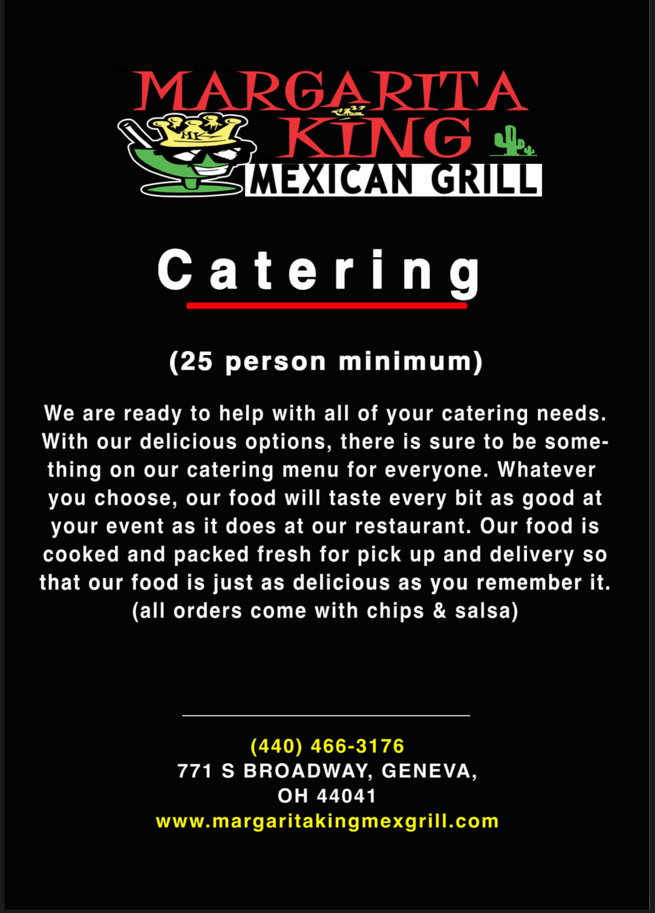 Catering Margarita King Mexican Grill