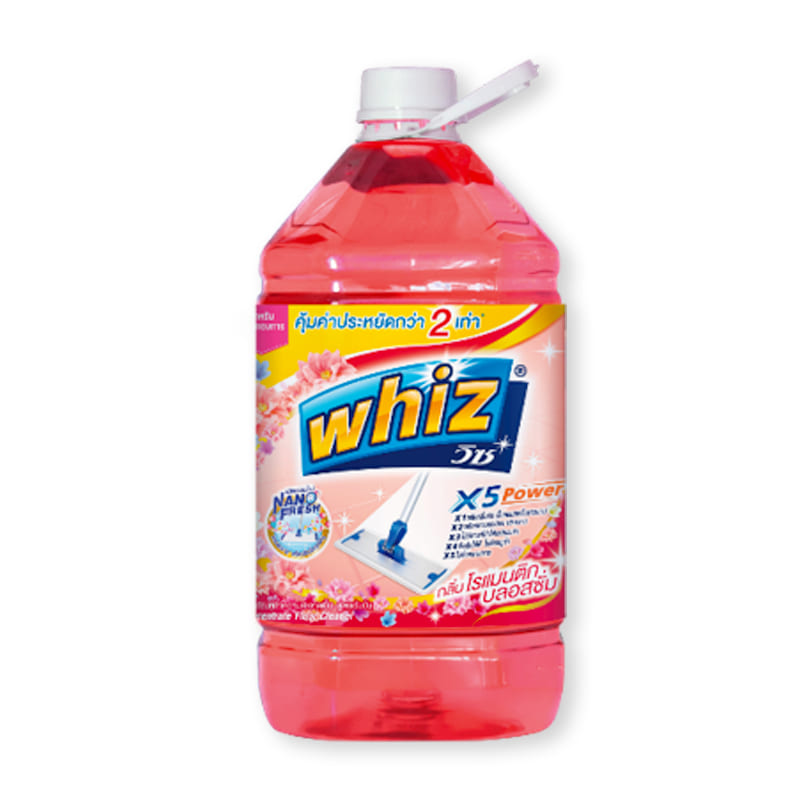 Whiz X5 Floor Cleaner Red 5200 ml.วิซ น้ำยาถูพื้น สูตรเข้มข้นX5 กลิ่น