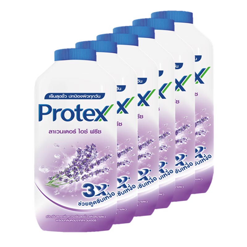 Protex Lavender Ice Freeze Talcum Powder 140g x 6 Bottles.โพรเทคส์ แป้งเย็น กลิ่นลาเวนเดอร์ ไอซ์