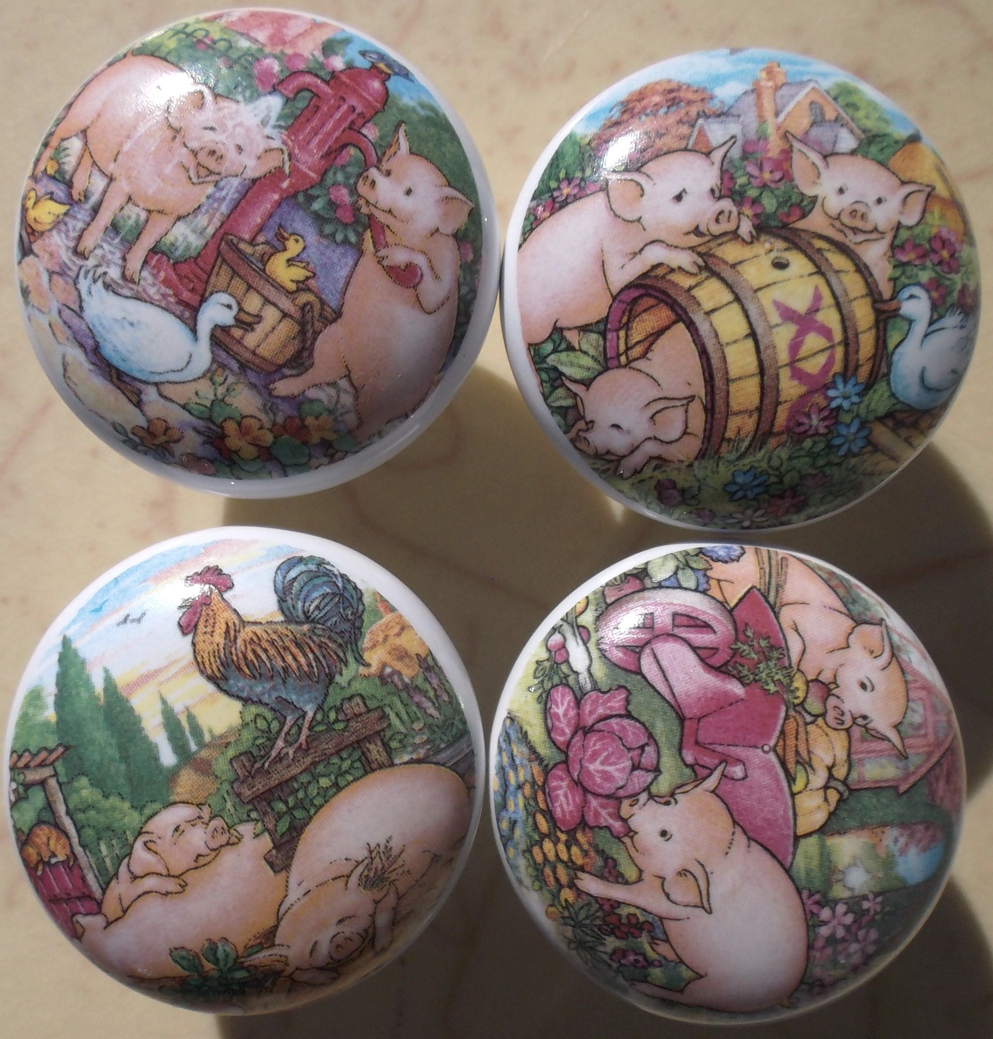 Inexpensive Ceramic Knobs with cows Kitchen hardware Drawer