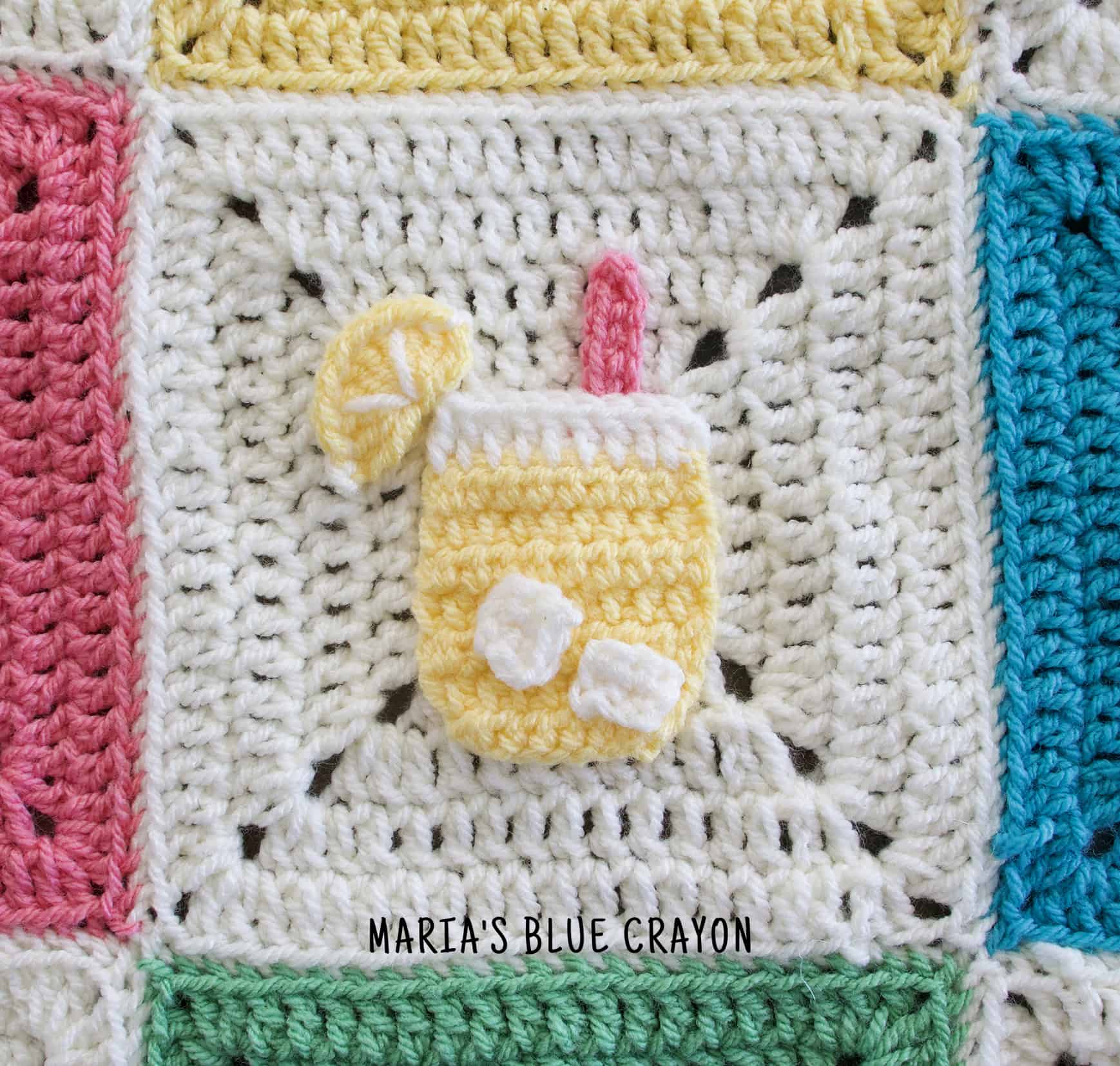 Crochet Lemonade Applique Pattern Maria's Blue Crayon
