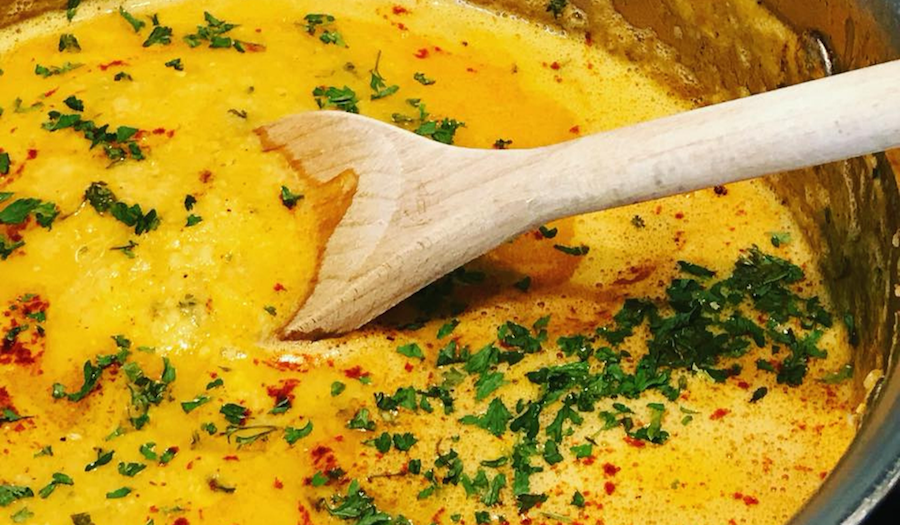 Corn and Chick Pea Chowder Soup & Skillet Apple Pie Mary Abitanto