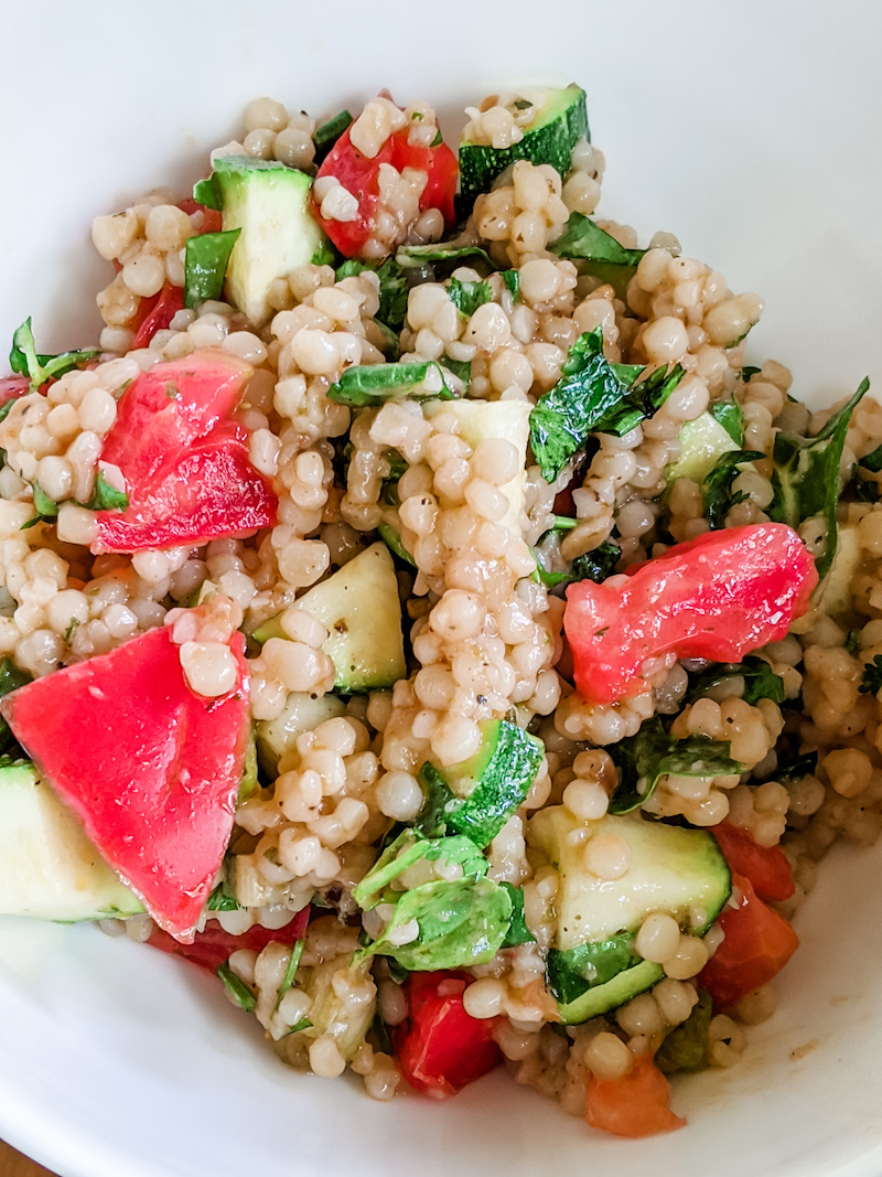 Israeli Couscous Salad with Zucchini and Tomato Marie Bostwick