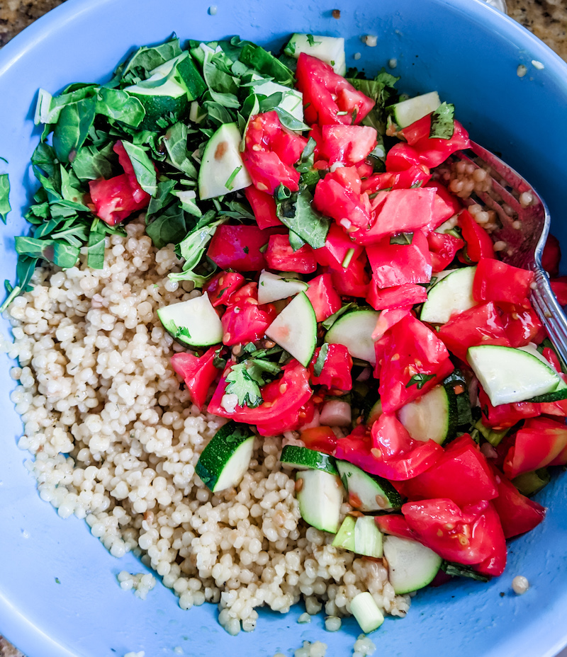 Israeli Couscous Salad with Zucchini and Tomato Marie Bostwick