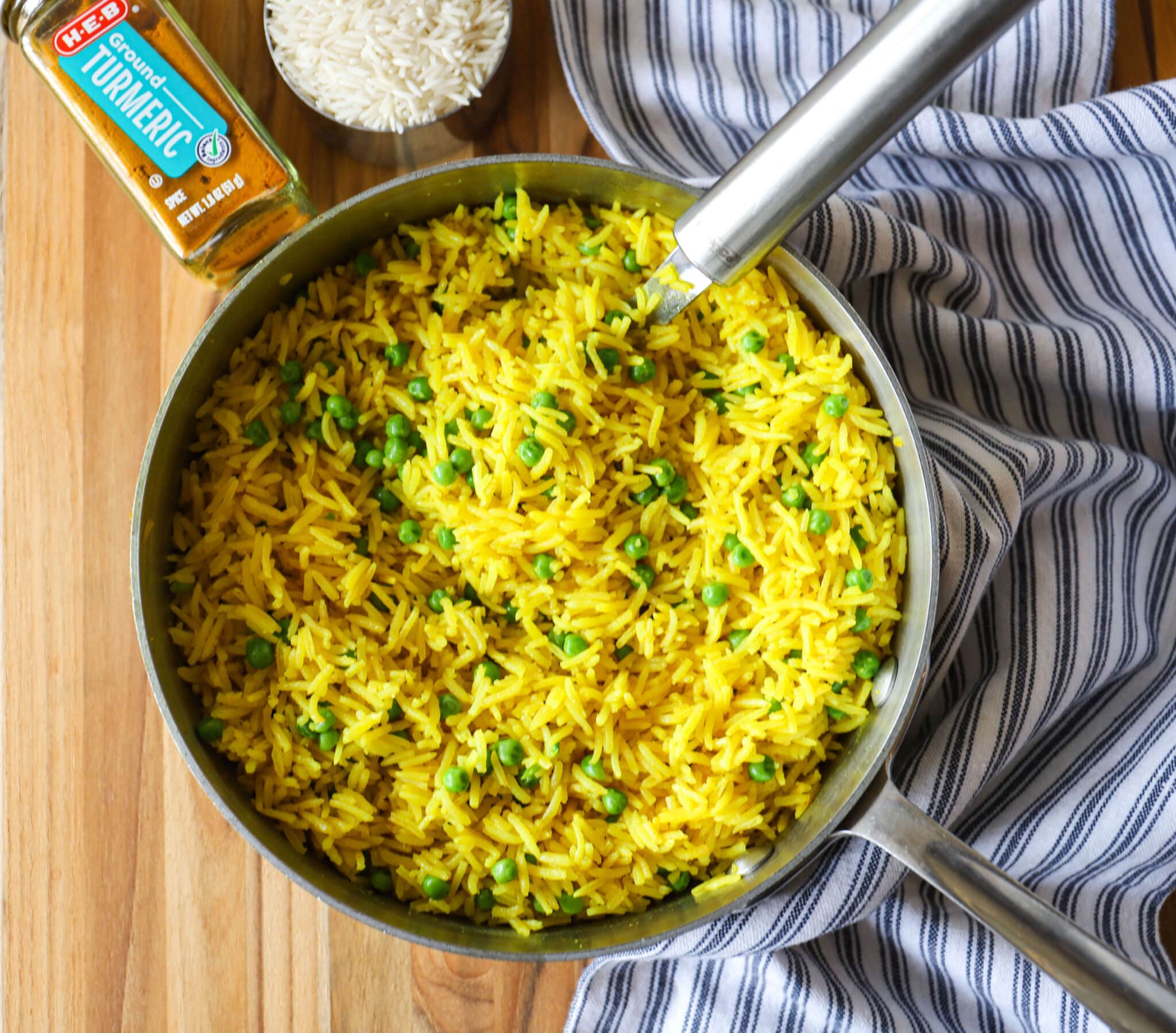 Turmeric Rice with Peas Marie Saba