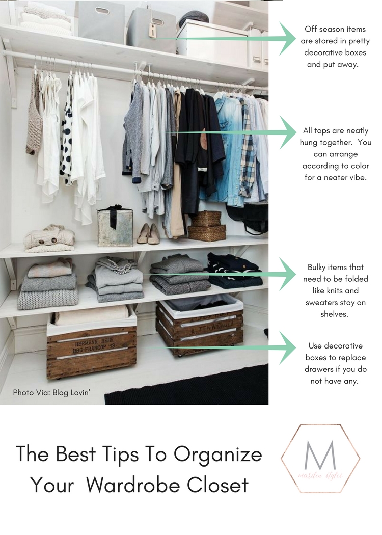 Organize Closet Wardrobe tips and Ideas