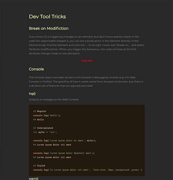  Development Tutorials HTML, CSS, JavaScript, VanillaJS, jQuery