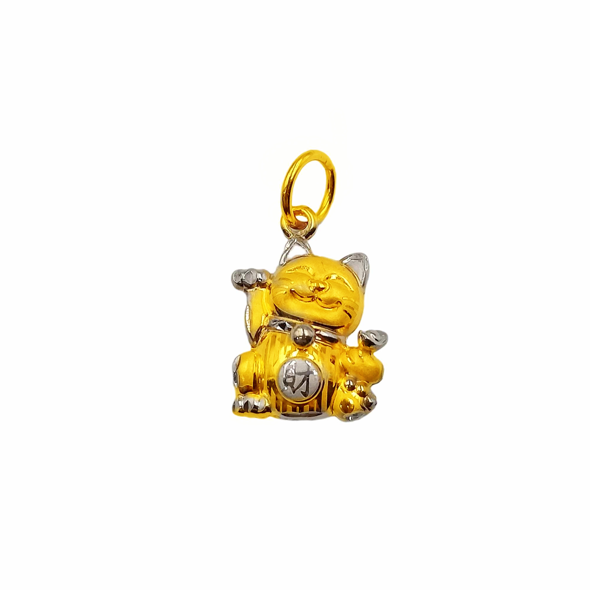 916 GOLD LUCKY CAT PENDANT Marina Goldsmith