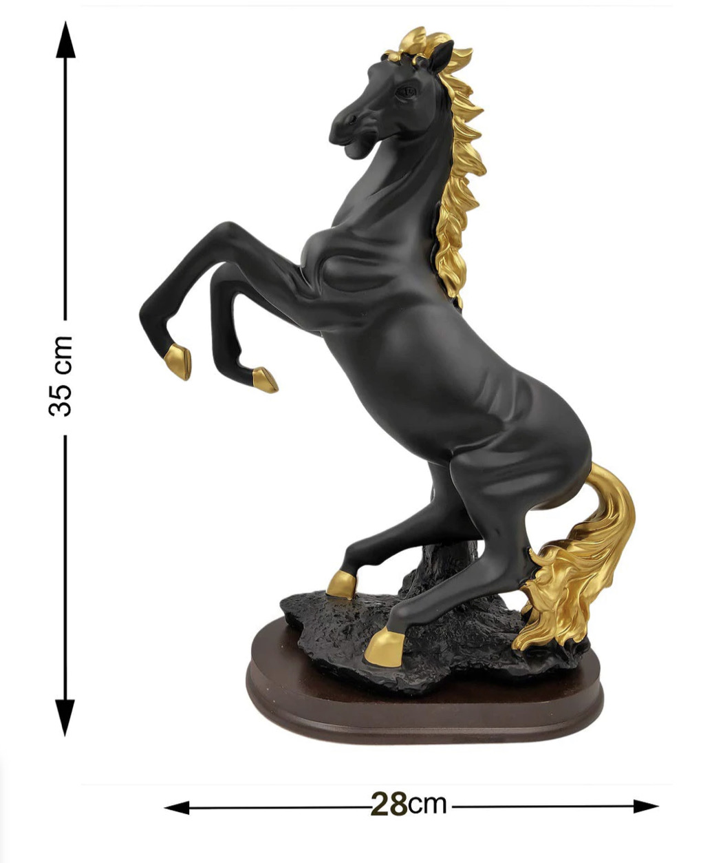 DISCERNING BLACK HORSE SCULPTURE Marina's Home Decor