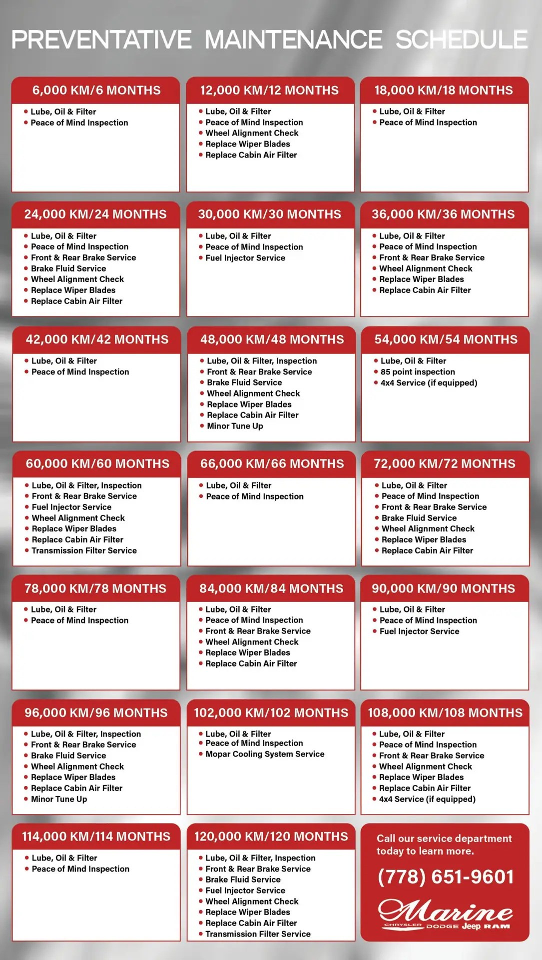 Vehicle Maintenance Schedule Marine Chrysler Dodge Jeep Ram Vehicle Maintenance Schedule Marine Chrysler Dodge Jeep Ram