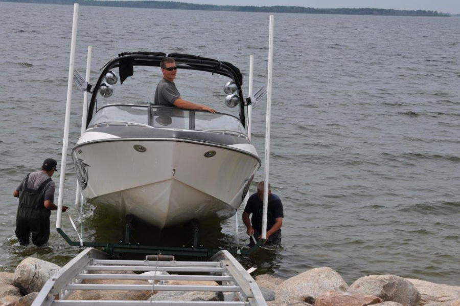 Boat Launch. Automatic boat launch, Boat launch rails, custom boat