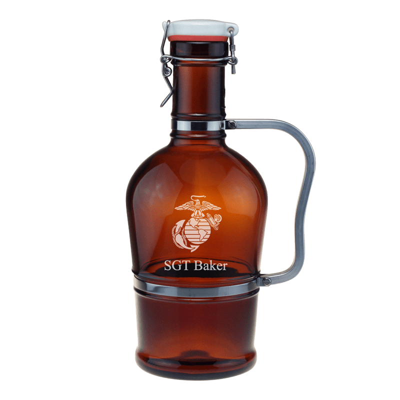 Amber Glass Beer Growler with EGA The Marine Shop