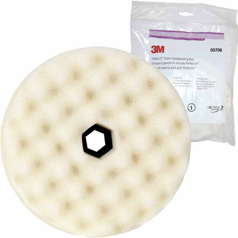 3M 5706 FOAM COMPOUND PAD D/SIDED WHITE Marine Trade Supplies