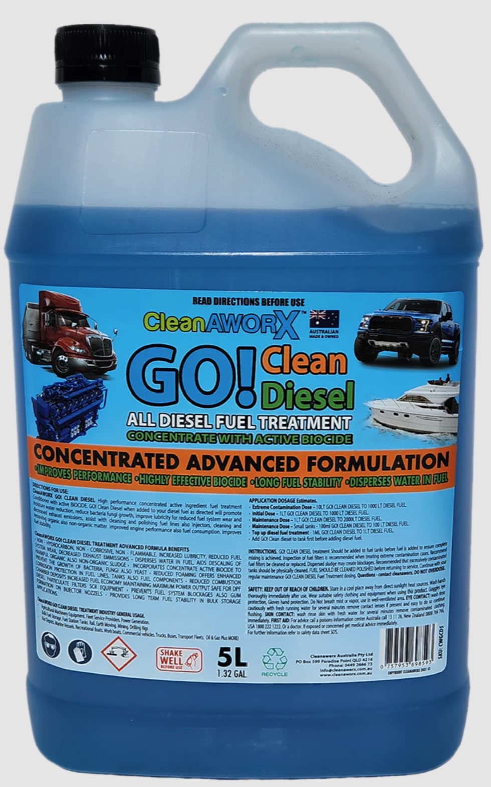 5LT GO! CLEAN DIESEL FUEL TREATMENT WITH ACTIVE BIOCIDE Marine Trade