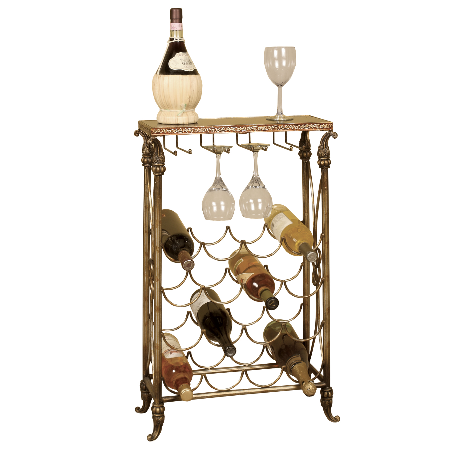 2152 Metal & Black granite top wine rack Mario Contract Lighting