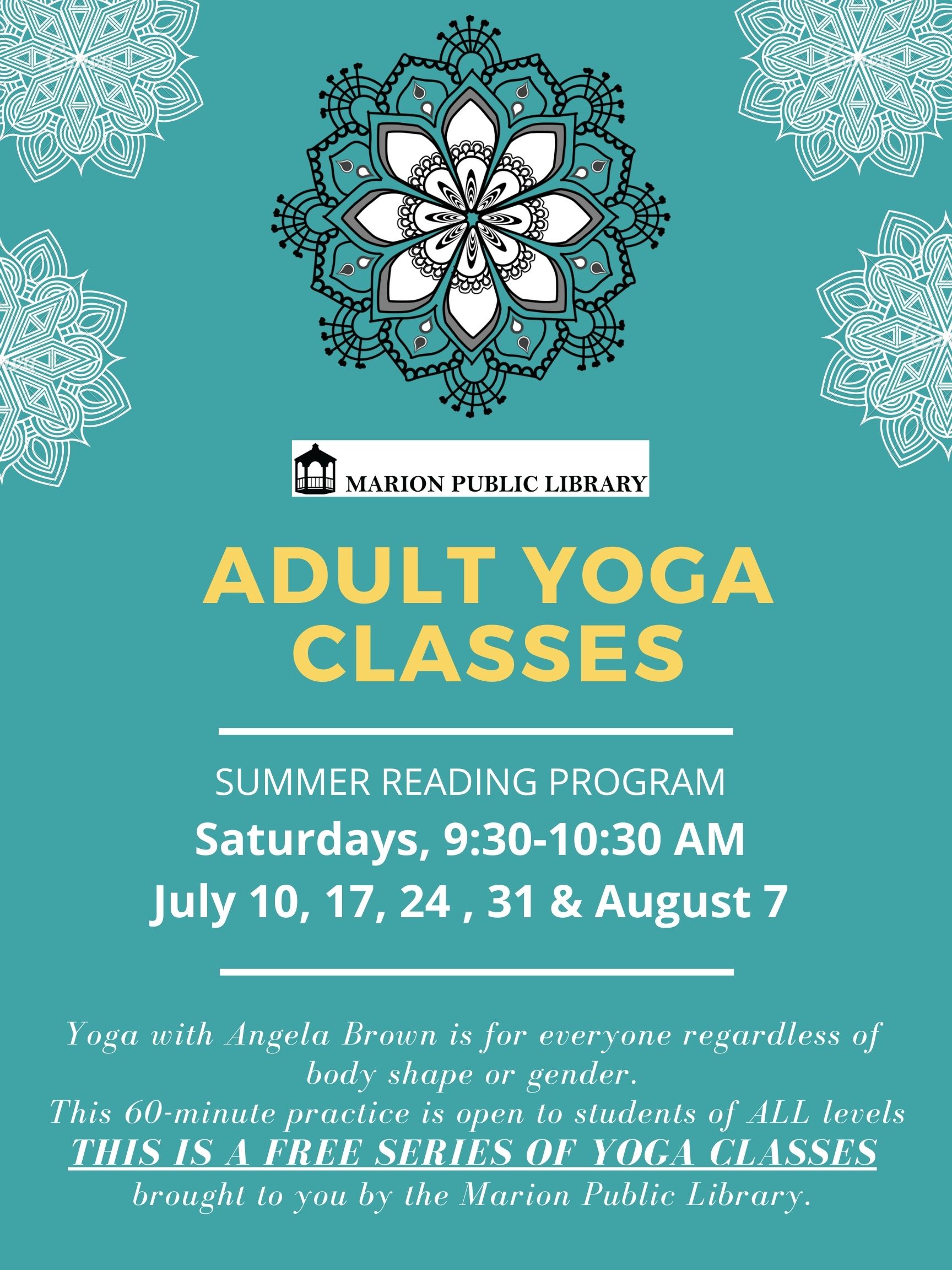 Adult Yoga Classes Marion Public Library